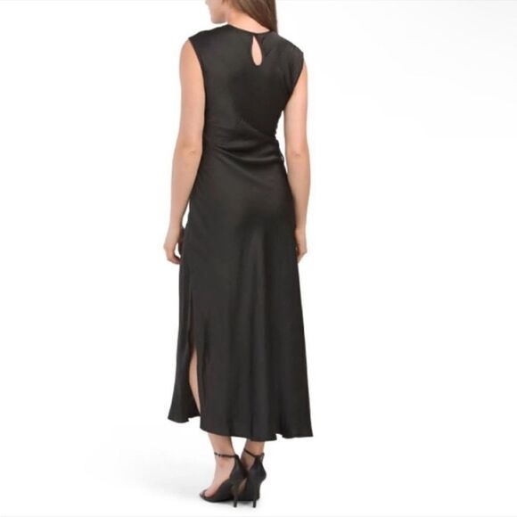 House of Harlow 1960 Revolve Satin Slip Dress Circle Side Cutout Black M… - Picture 2 of 14
